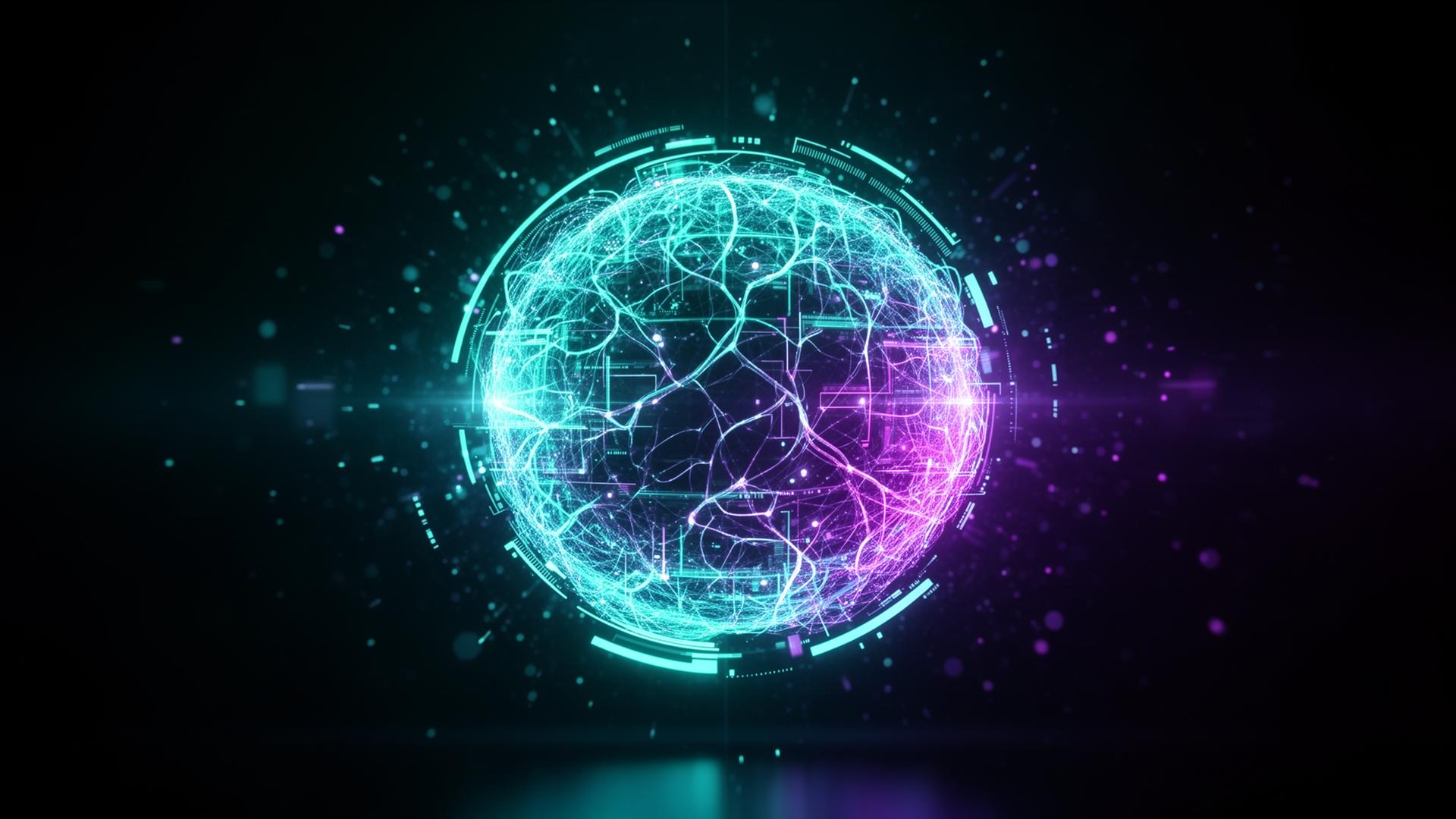 Visualización futurista de inteligencia artificial